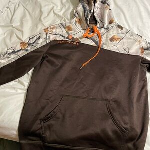 Legendary Whitetails Brown Camo Hoodie with Orange Drawcord